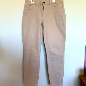 Ann Taylor tan curvy ankle jeans